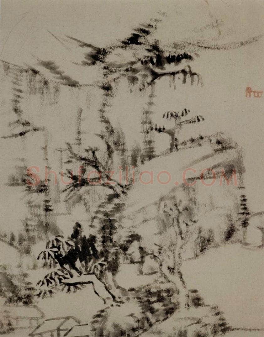 清 朱耷 《山水册》 书画作品