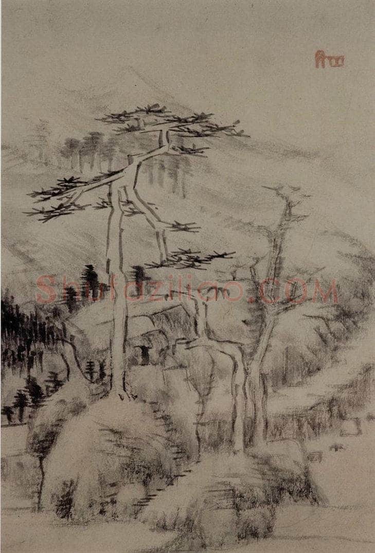 清 朱耷 《山水册》 书画作品