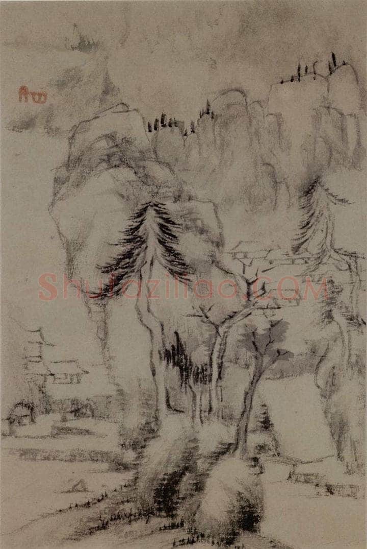 清 朱耷 《山水册》 书画作品