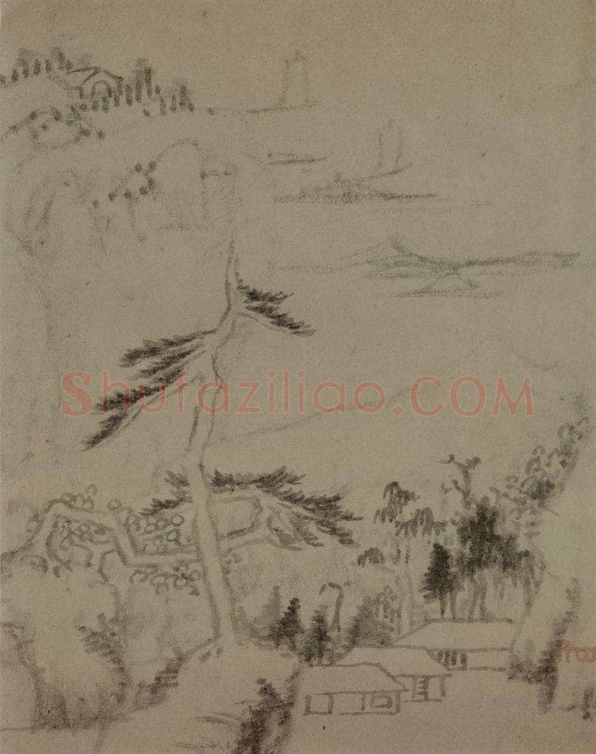 清 朱耷 《山水册》 书画作品