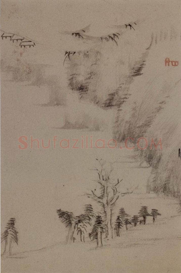 清 朱耷 《山水册》 书画作品