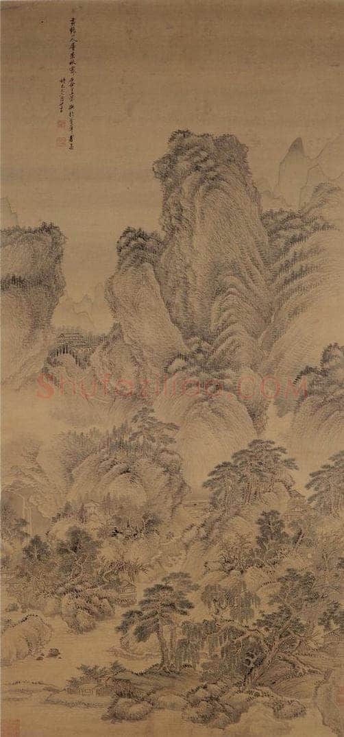 清 王翚 《层峦秋霁图轴》 书画作品
