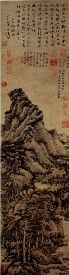 元朝 王蒙 《夏日山居图》 书画作品