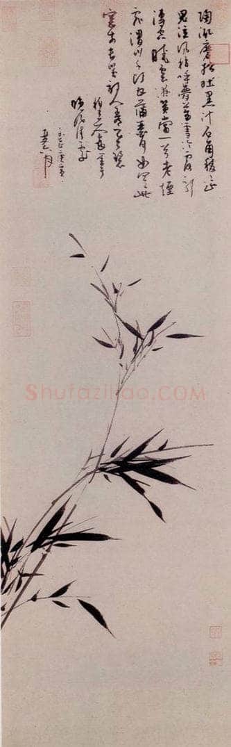 元朝 吴镇 《篔簹清影图》 书画作品
