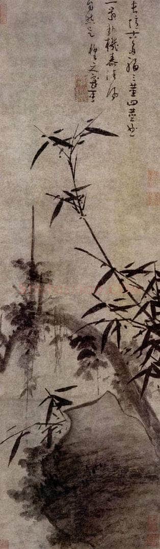 元朝 吴镇 《多福图》 书画作品
