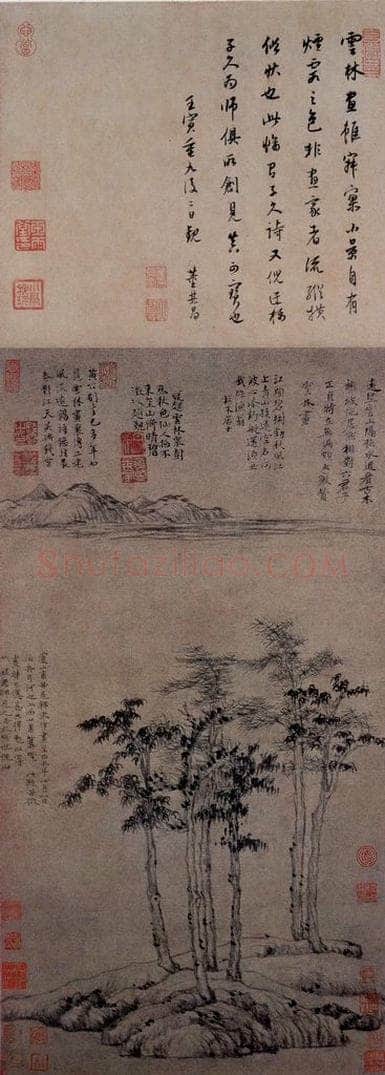 元朝 倪瓒 《六君子图》 书画作品