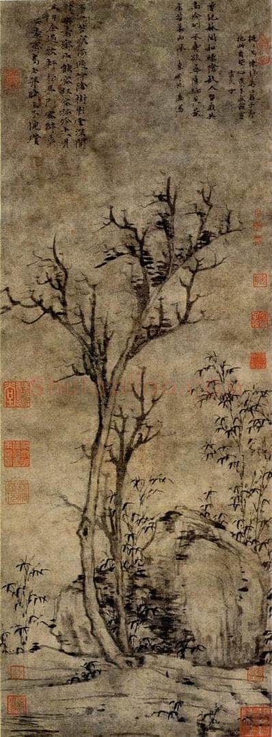 元朝 倪瓒 《苔痕树影图》 书画作品