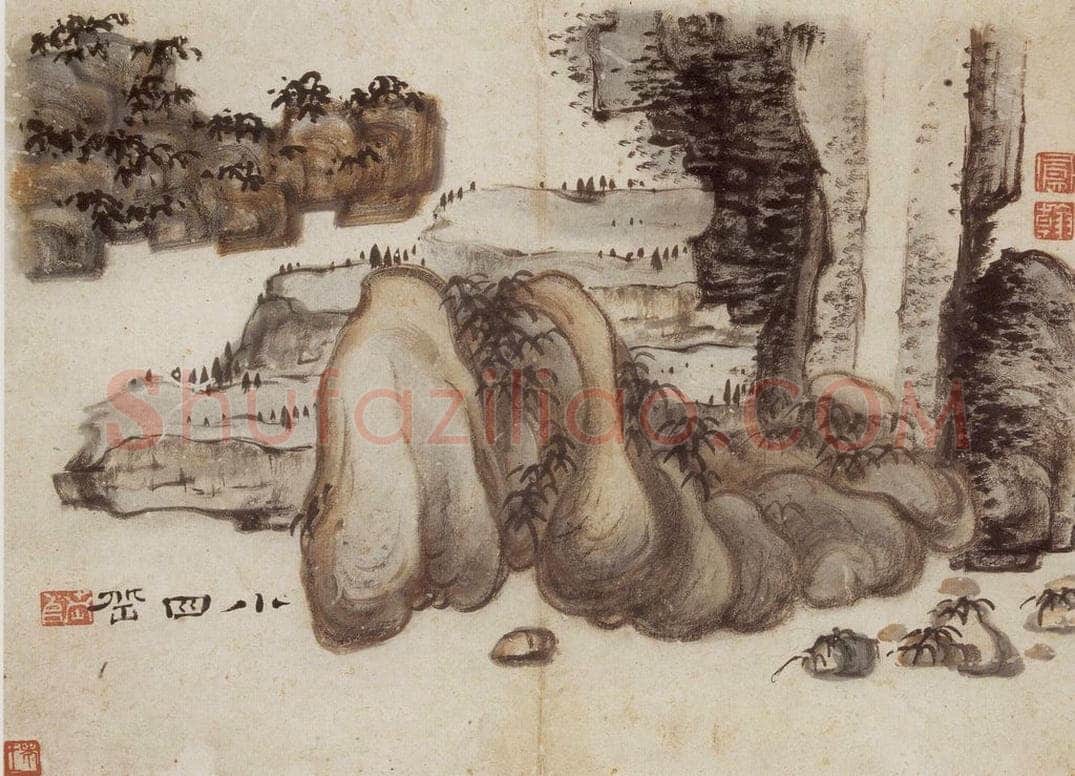 清 高凤翰 《山水花卉册八开》 书画作品