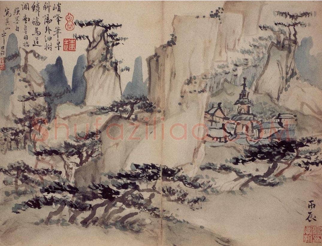 清 高凤翰 《指画山水花卉册》 书画作品