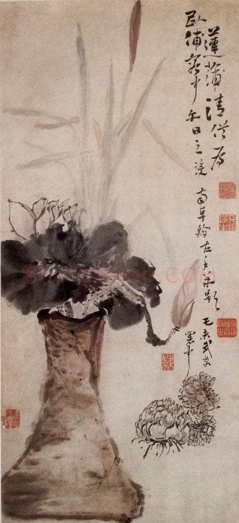 清 高凤翰 《莲浦清供图》 书画作品
