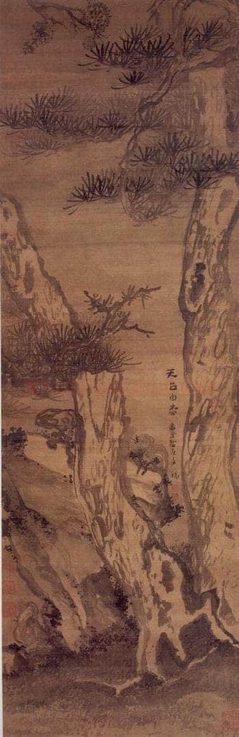 清 高凤翰 《天台白松图》 书画作品