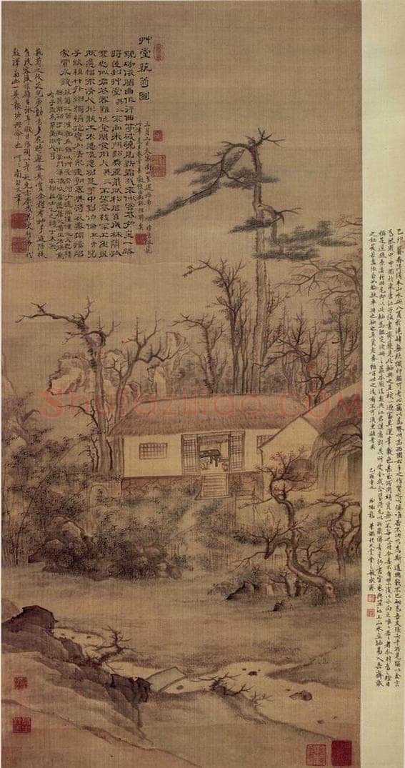 清 高凤翰 《草堂艺菊图》 书画作品