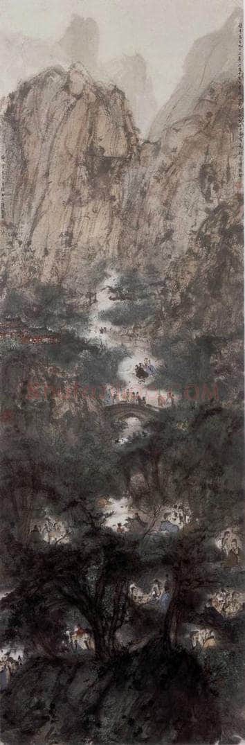 20世纪40年代初 傅抱石 《兰亭图》 书画作品
