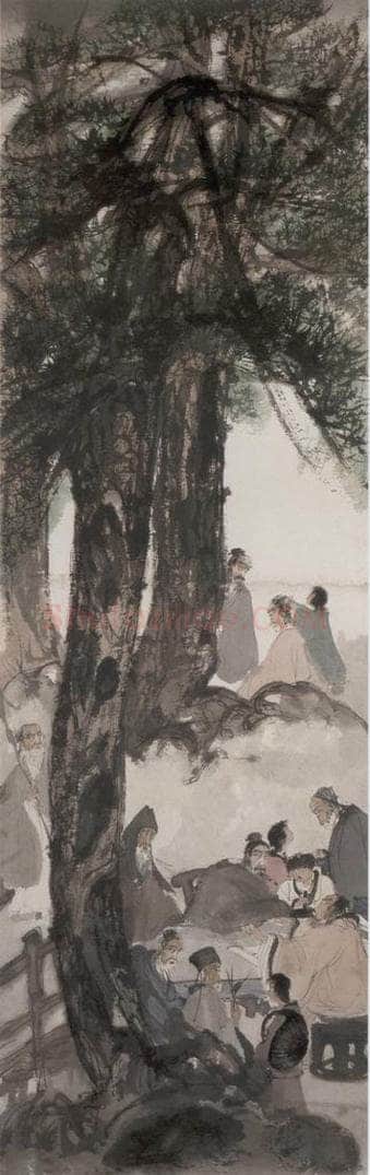 20世纪40年代初 傅抱石 《九老图》 书画作品