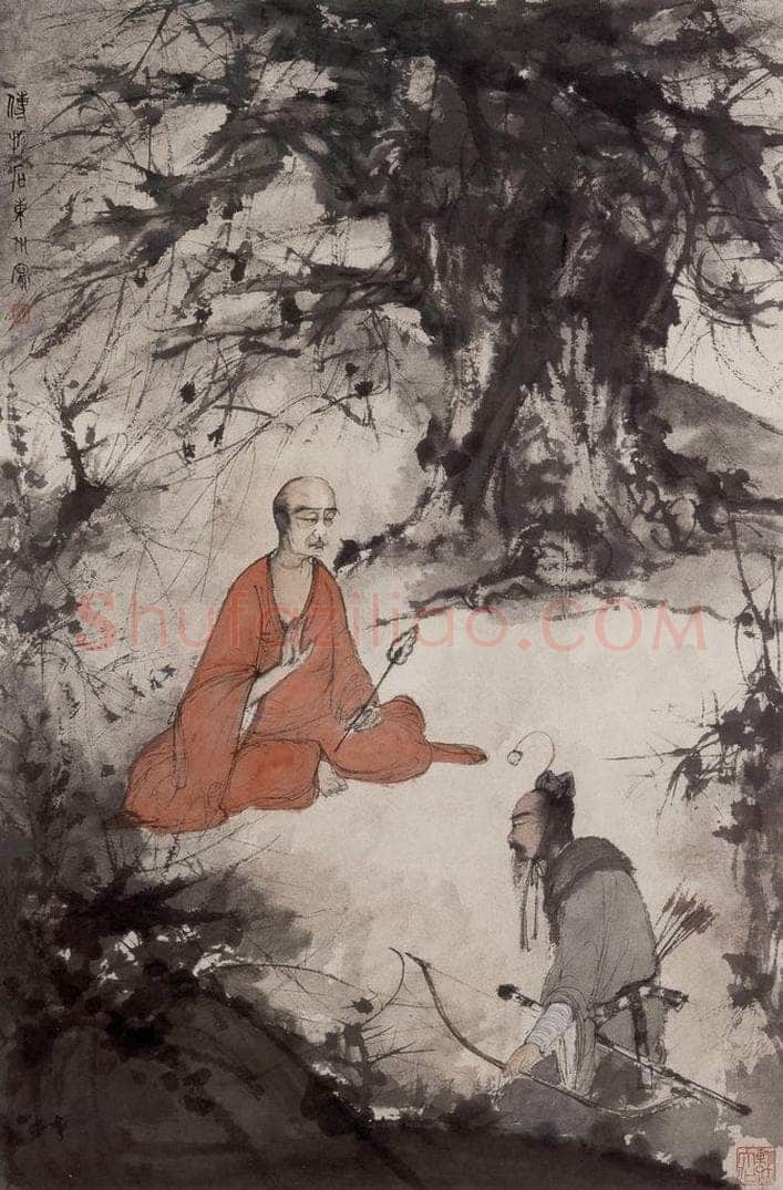 20世纪40年代初 傅抱石 《仿桥本观雪访隐图》 书画作品