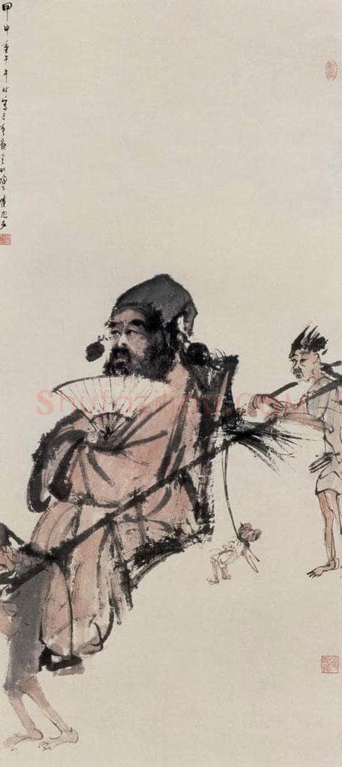 1944年 傅抱石 《钟馗》 书画作品