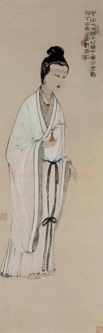 1944年 傅抱石 《观音像》 书画作品