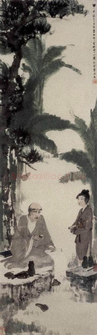 1944年 傅抱石 《醉僧图》 书画作品