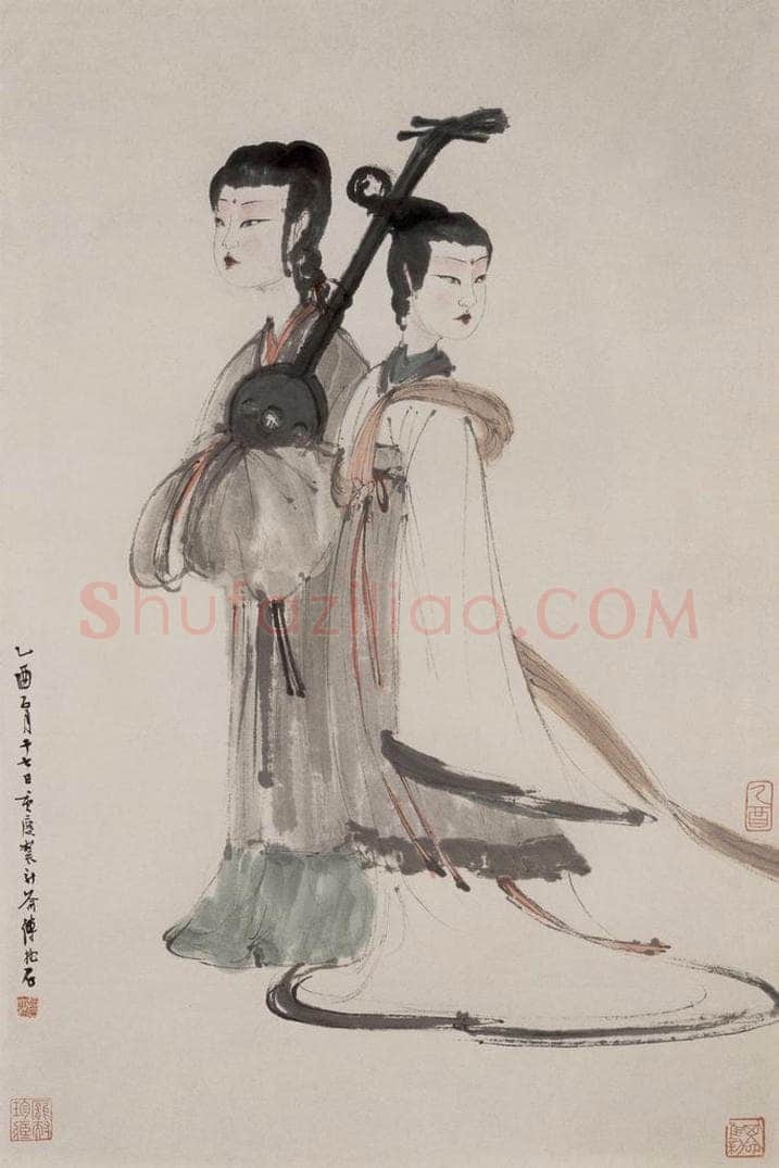 1945年 傅抱石 《罷阮图》 书画作品