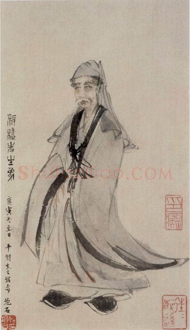 1950年 傅抱石 《板桥先生像》 书画作品
