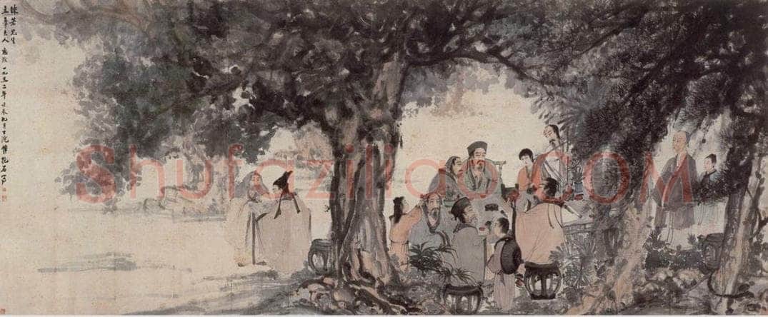 1952年 傅抱石 《九老图》 书画作品