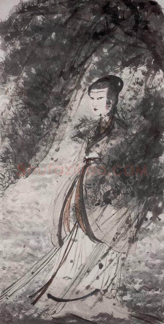 20世纪60年代初 傅抱石 《湘君》 书画作品