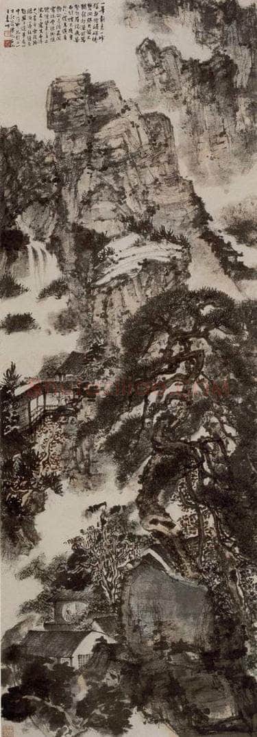 1943年 傅抱石 《仿石涛山水》 书画作品