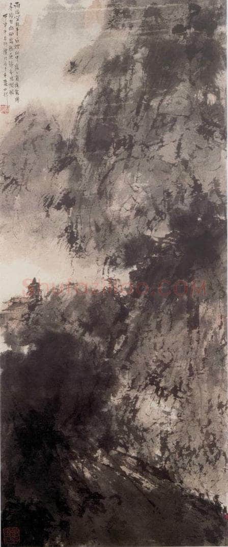 1944年 傅抱石 《雨后空灵》 书画作品