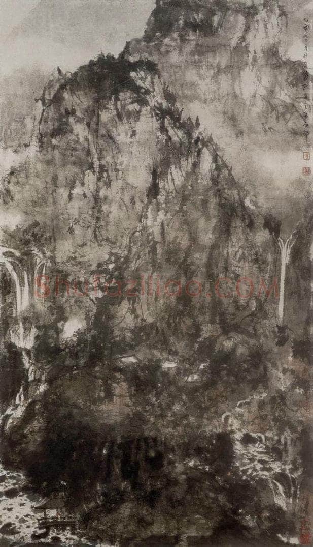 1945年 傅抱石 《山水》 书画作品