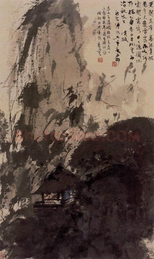 1940年代 傅抱石 《冯欗洗耳听》 书画作品