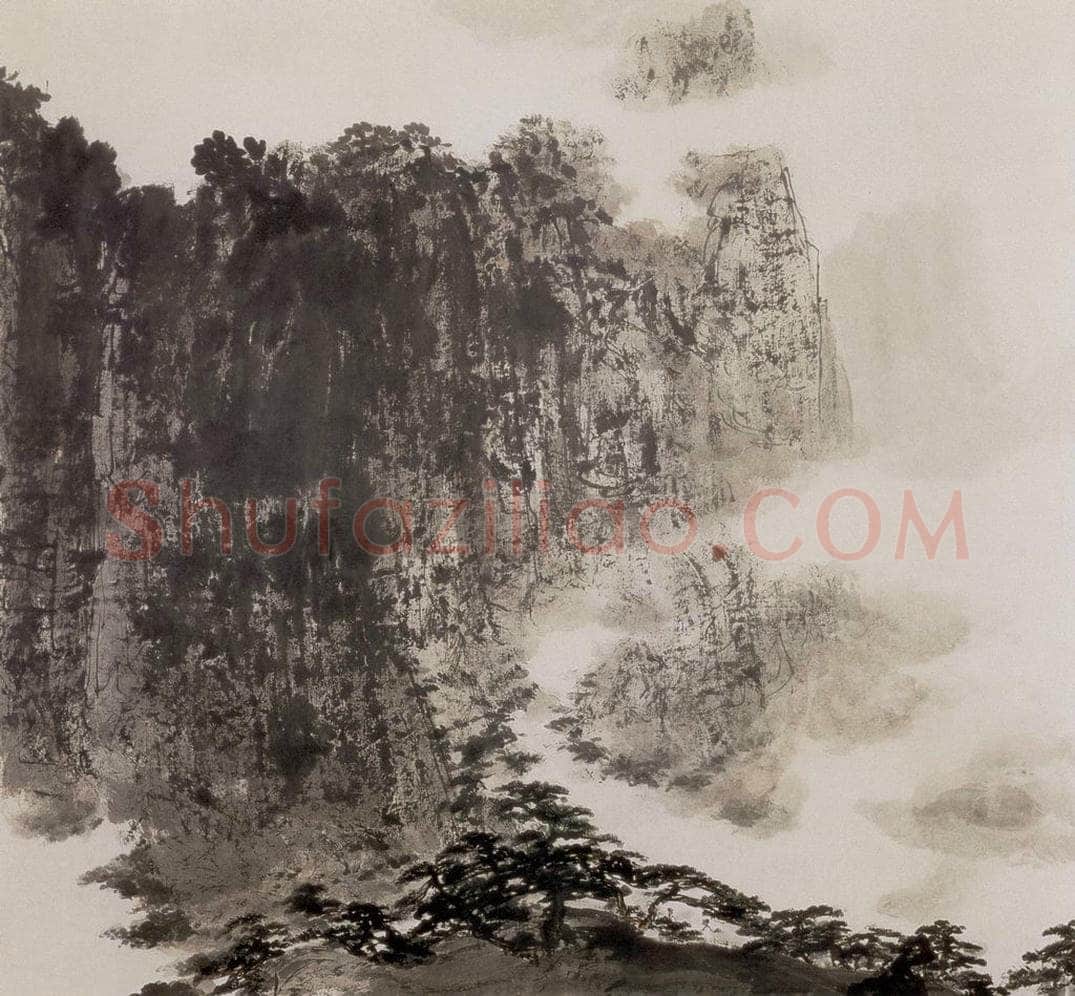 1960年代初 傅抱石 《华嶽松云图》 书画作品