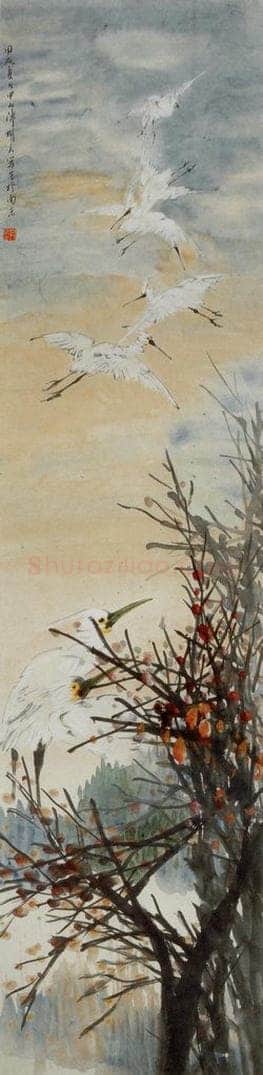 民国 陈政 《鹭翔图》 书画作品
