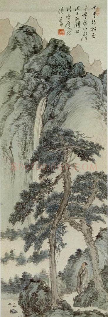 民国 溥儒 《水声松色》 书画作品