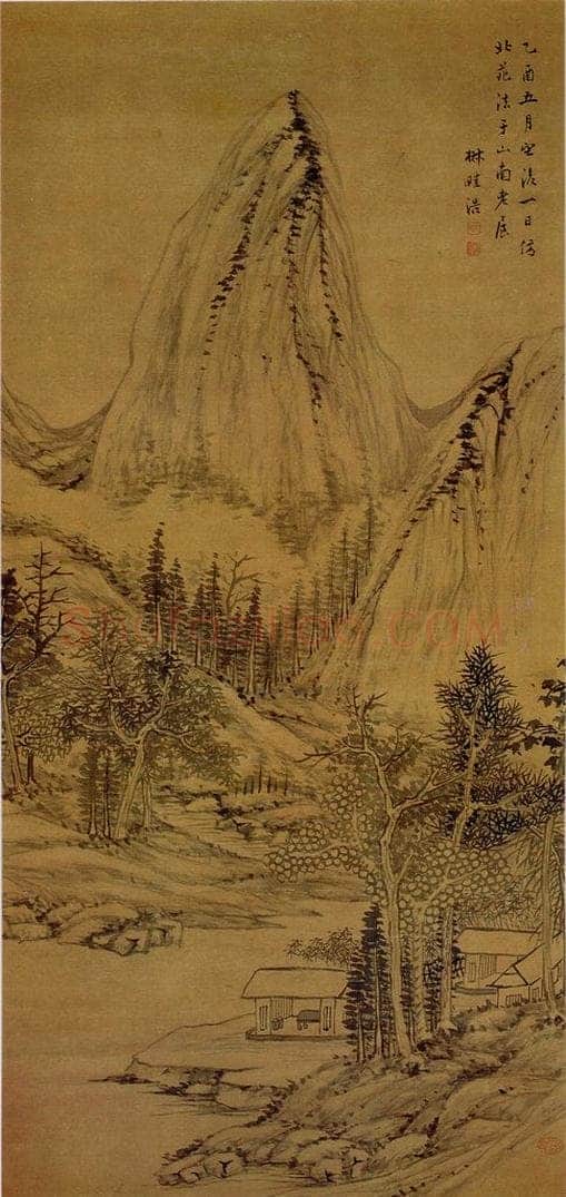 清代 王学浩 《仿董北苑山水》 书画作品