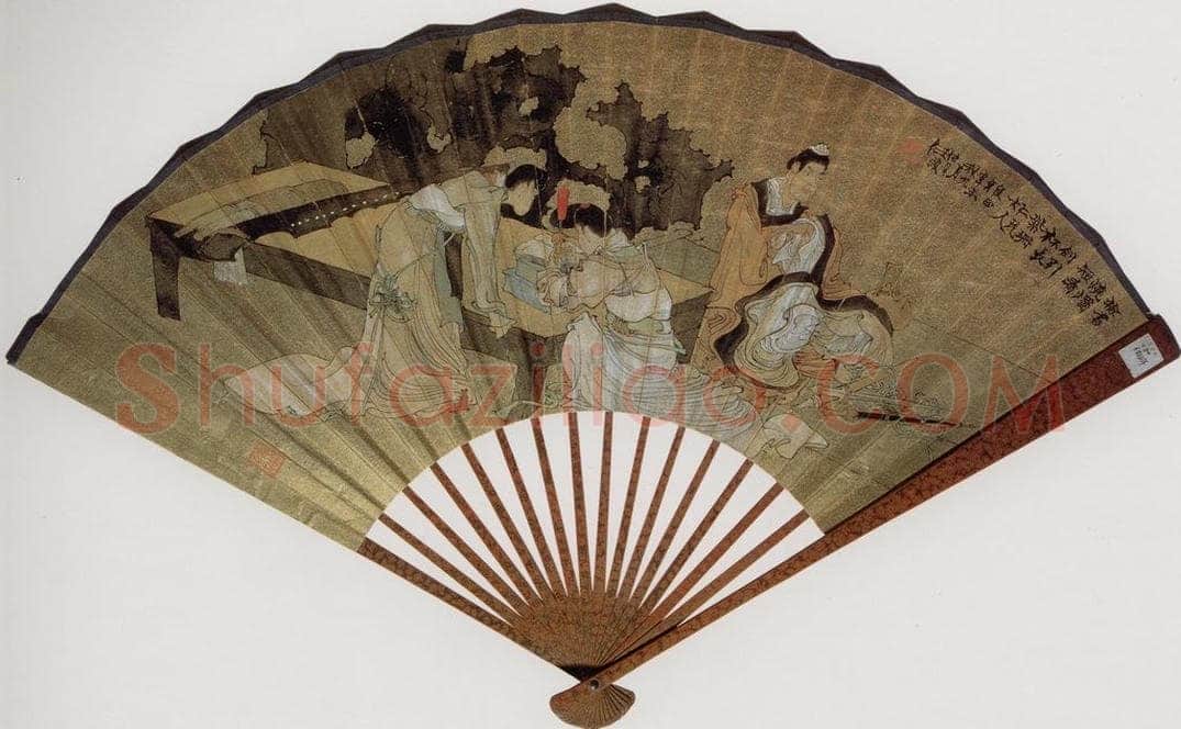 清代 任颐 《检书烧烛》 书画作品