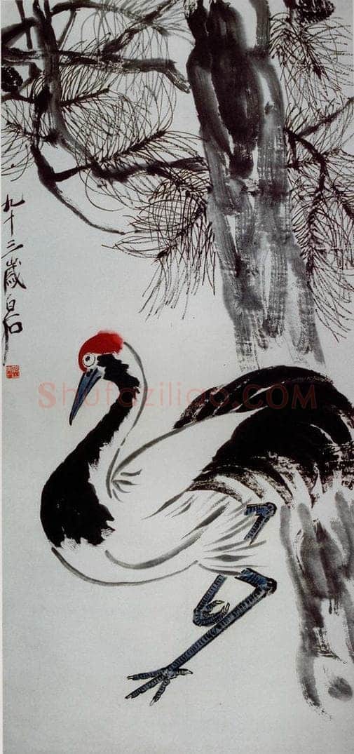 民国 齐璜 《松鹤延龄》 书画作品