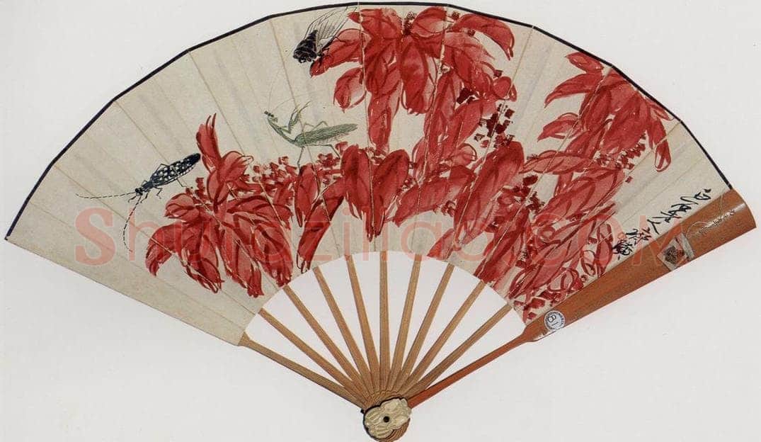民国 齐璜 《枫叶草虫》 书画作品