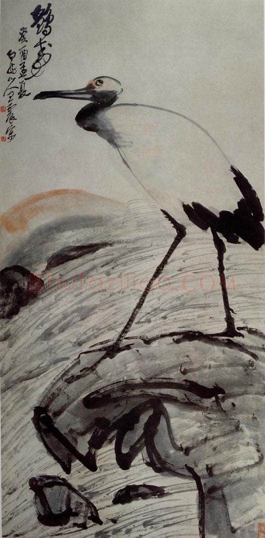民国 王震 《鹤寿》 书画作品