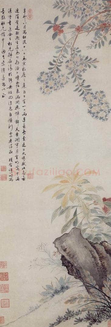 明 项圣谟 《秋卉图轴》 书画作品