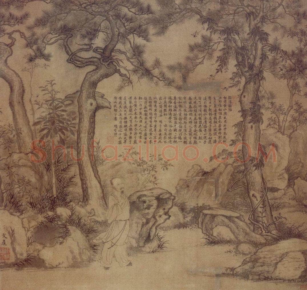 明 项圣谟 《松涛散仙图轴》 书画作品