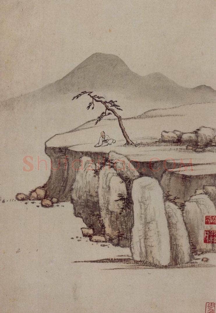 明 项圣谟 《山水花卉图册》 书画作品