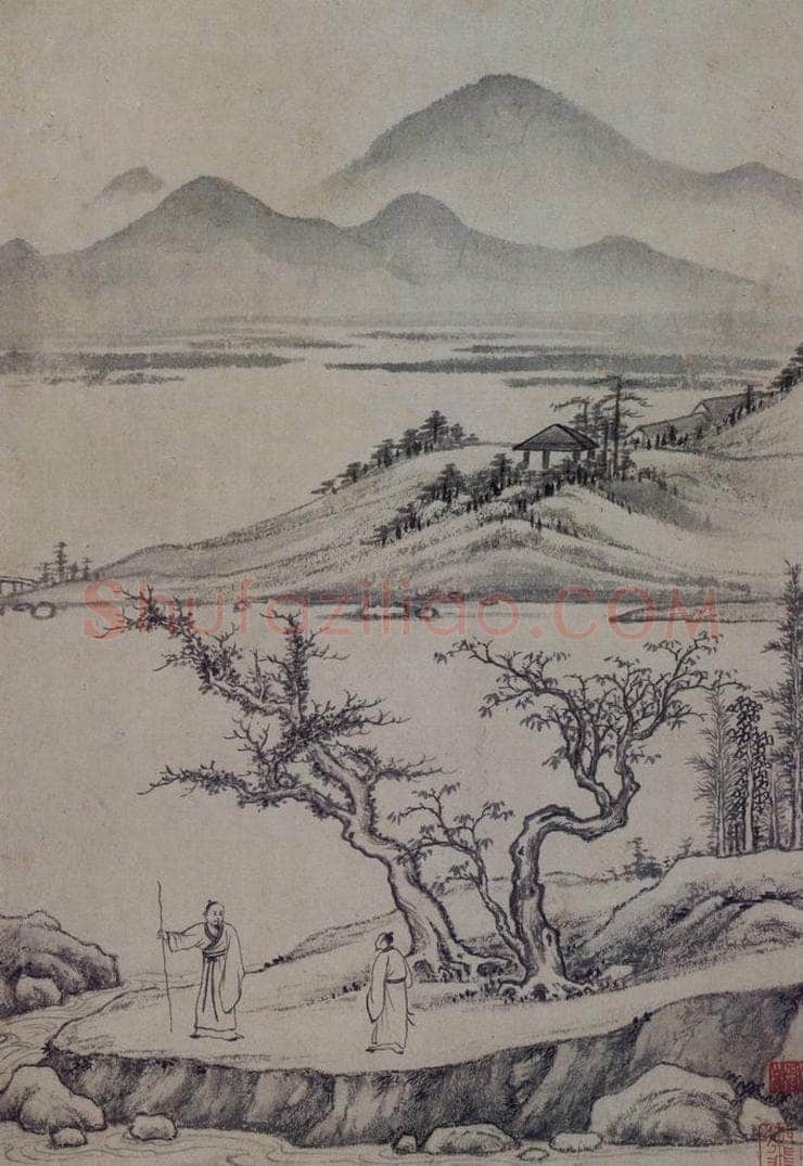 明 项圣谟 《山水花卉图册》 书画作品