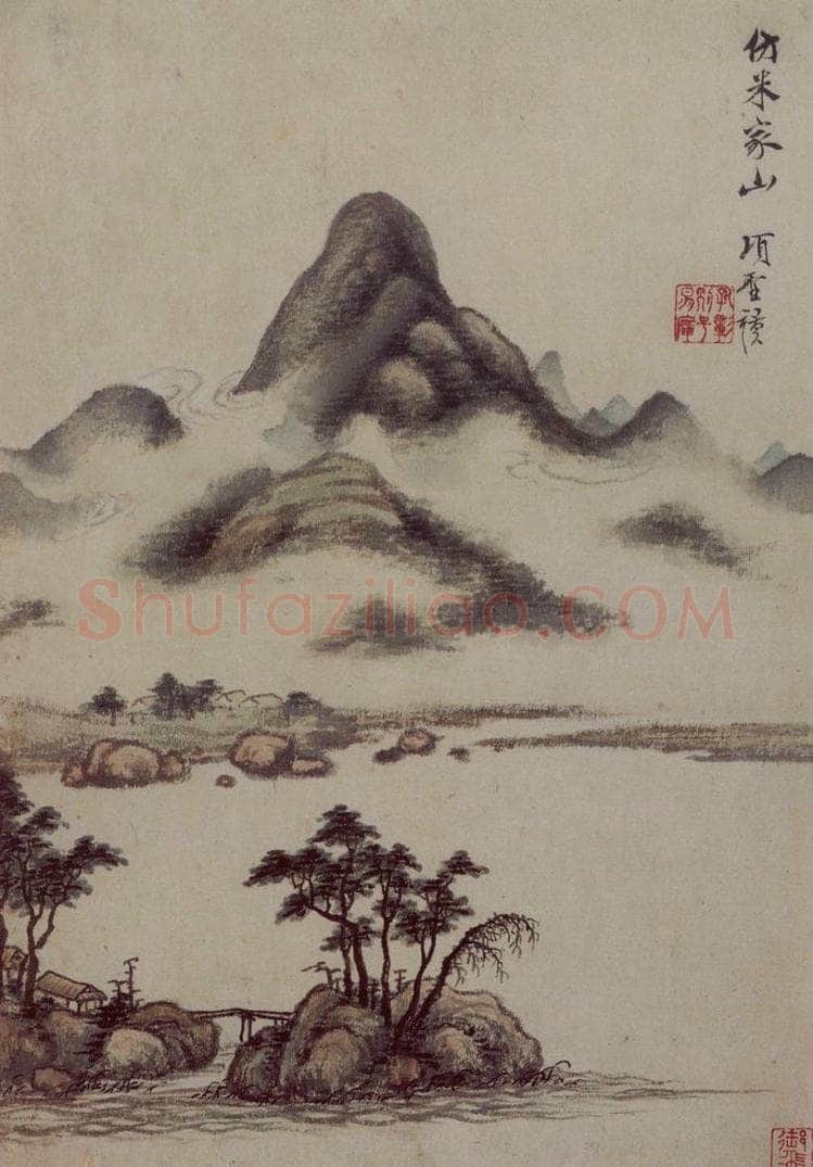 明 项圣谟 《山水花卉图册》 书画作品