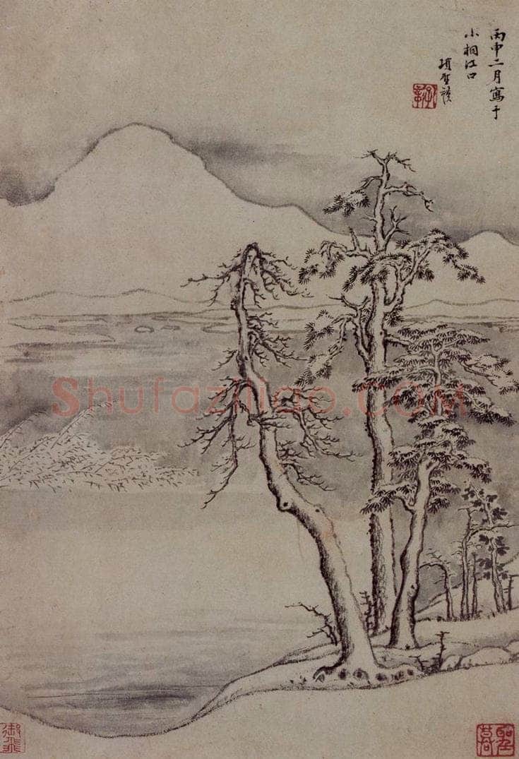 明 项圣谟 《山水花卉图册》 书画作品