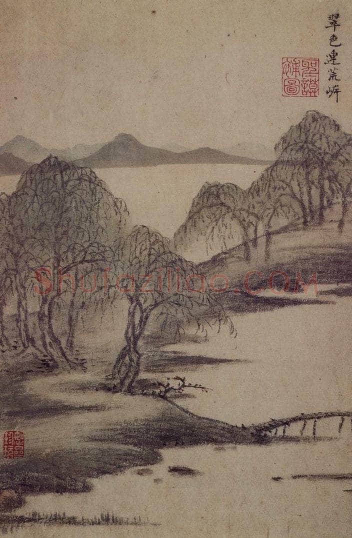 明 项圣谟 《山水诗意图册》 书画作品