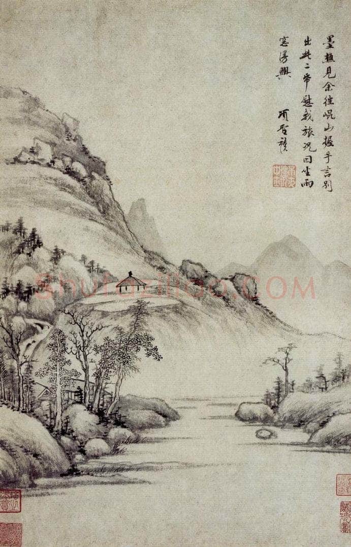 明 项圣谟 《为墨樵作山水图轴》 书画作品