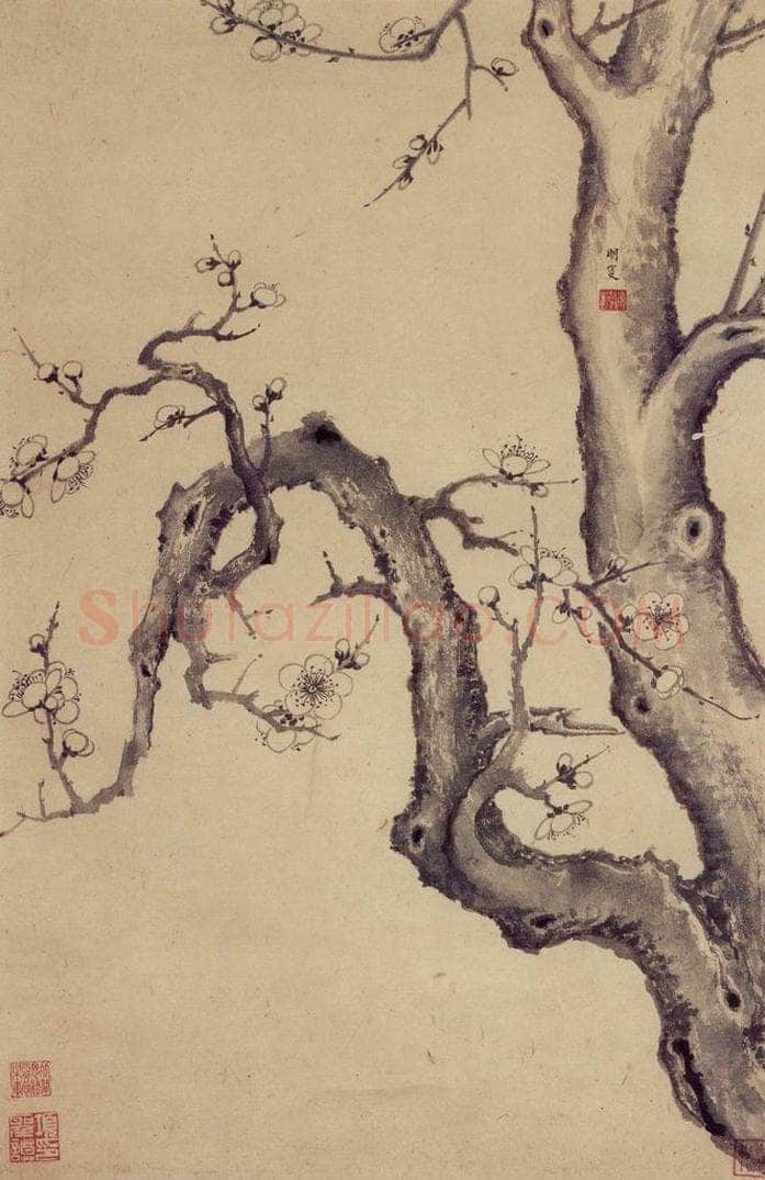 明 项圣谟 《花卉图屏》 书画作品