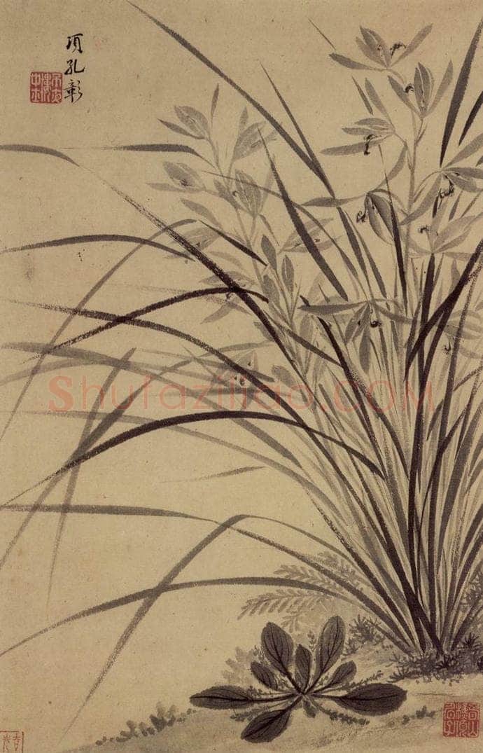 明 项圣谟 《花卉图屏》 书画作品