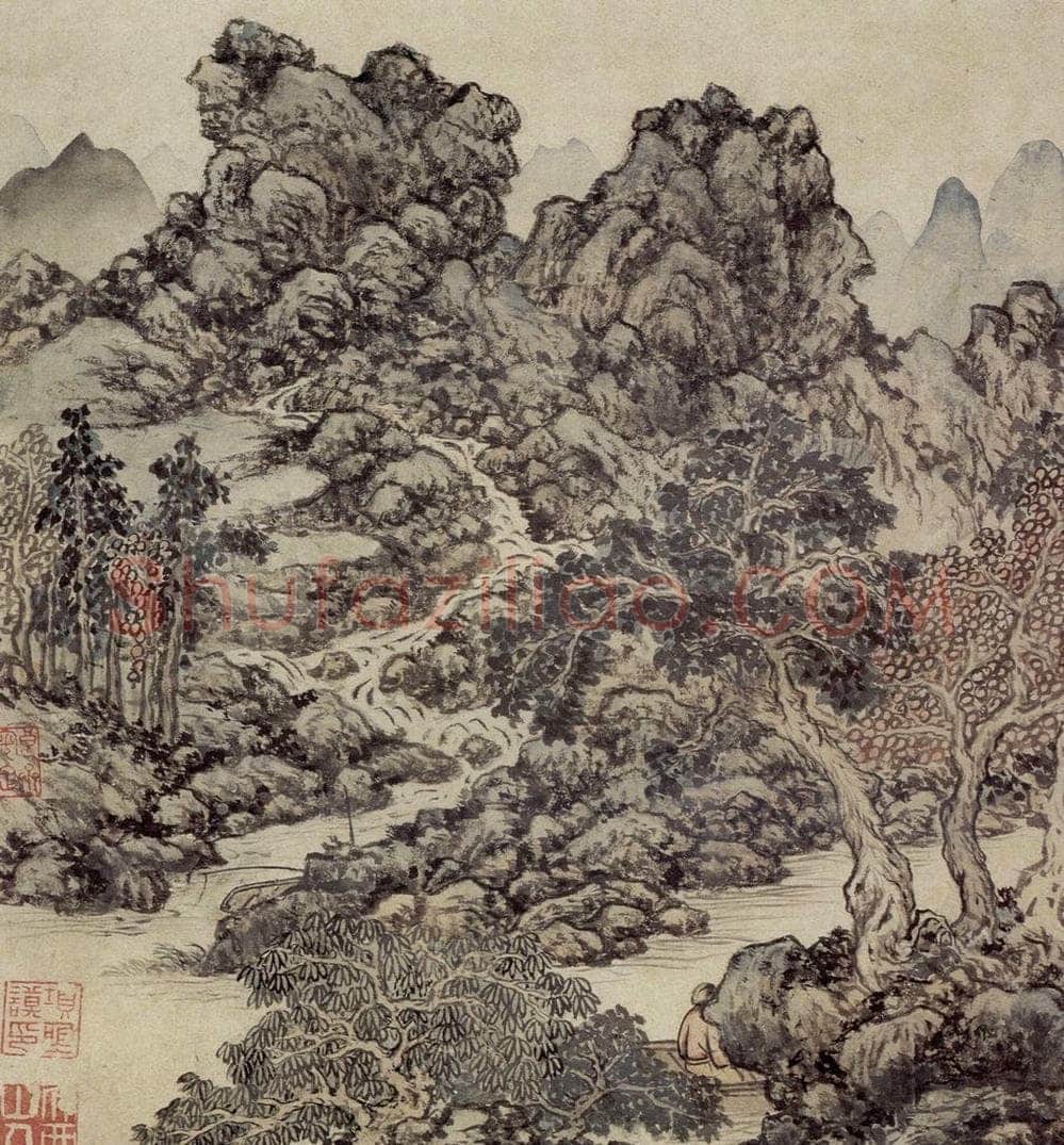 明 项圣谟 《山水兰竹图册》 书画作品
