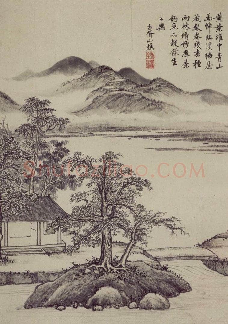 明 项圣谟 《山水花卉图册》 书画作品